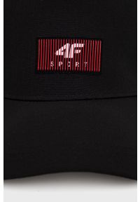 4f - 4F czapka kolor czarny z aplikacją. Kolor: czarny. Wzór: aplikacja #3