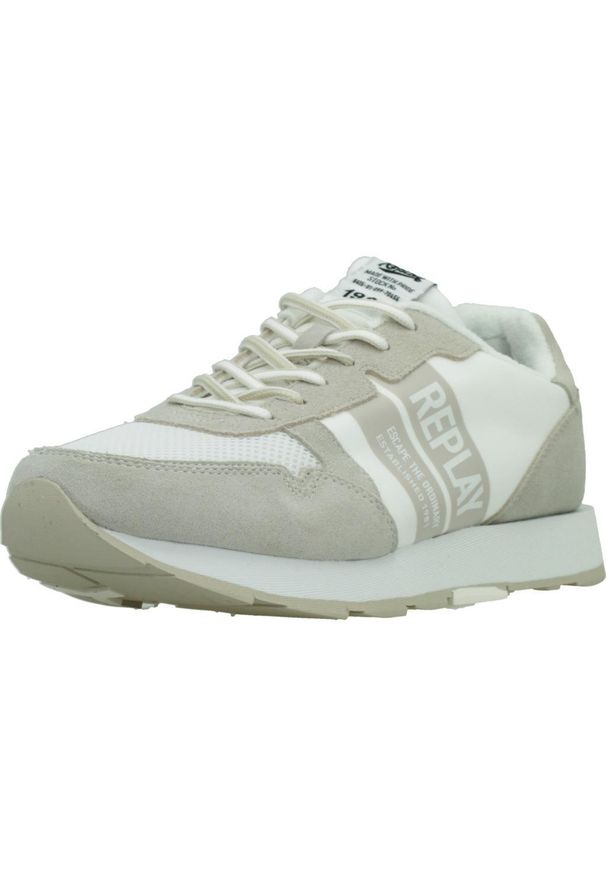 Replay - Buty REPLAY RS680094T Biały. Kolor: biały. Materiał: tkanina, skóra. Sport: turystyka piesza