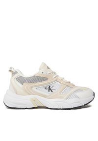 Calvin Klein Jeans Sneakersy Retro Tennis Su-Mesh Wn YW0YW00891 Beżowy. Kolor: beżowy. Materiał: skóra