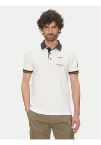 Aeronautica Militare Polo 251PO1859P191 Biały Regular Fit. Typ kołnierza: polo. Kolor: biały. Materiał: bawełna