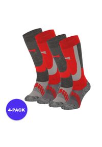 XTREME - Skarpety narciarskie unisex 4 szt.. Kolor: czerwony. Materiał: poliamid, akryl, wełna. Sport: narciarstwo