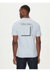 Calvin Klein T-Shirt Linear Box Logo K10K114152 Błękitny Regular Fit. Kolor: niebieski. Materiał: bawełna #4