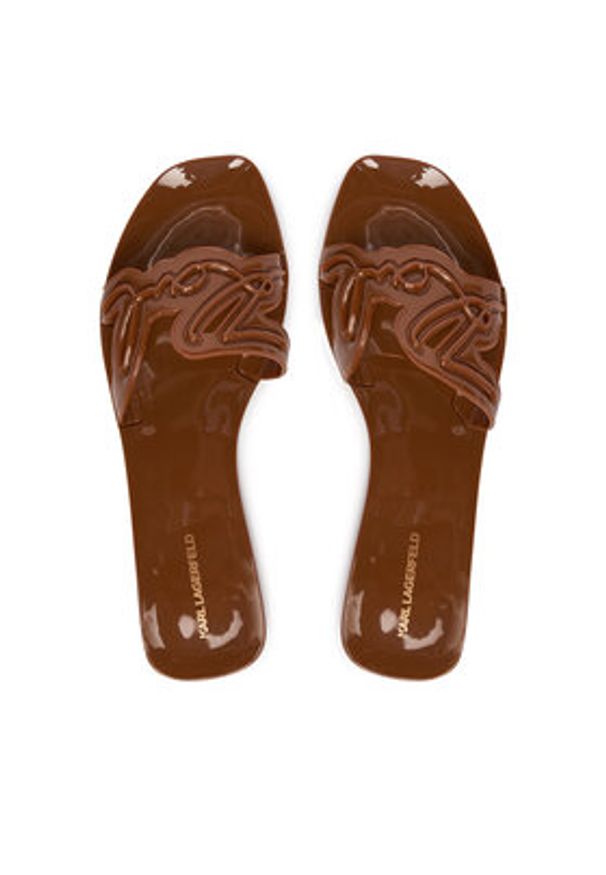 Karl Lagerfeld - KARL LAGERFELD Klapki Jelly KL80008 Brązowy. Kolor: brązowy. Materiał: skóra