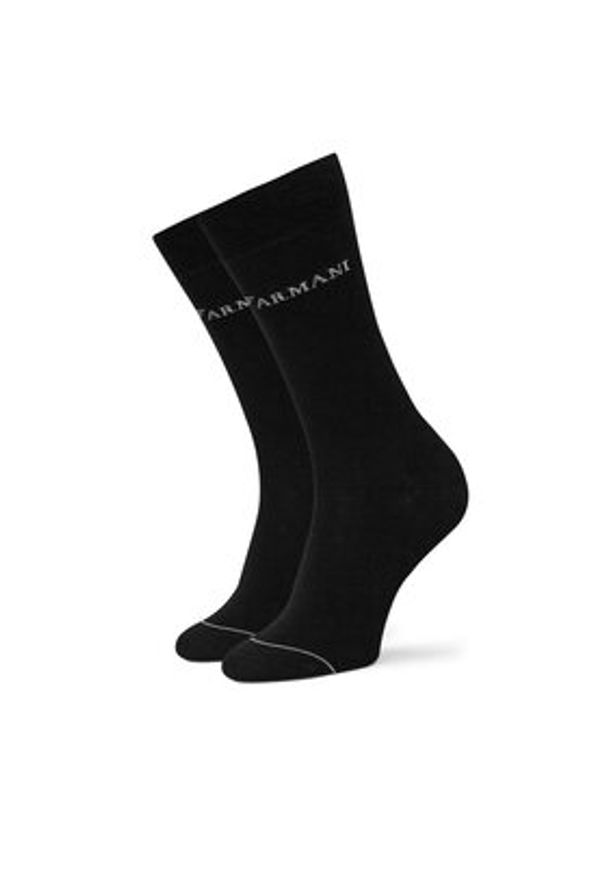 Emporio Armani Zestaw 3 par wysokich skarpet męskich EM000554 AF12276 MC061 Czarny. Kolor: czarny. Materiał: bawełna, materiał