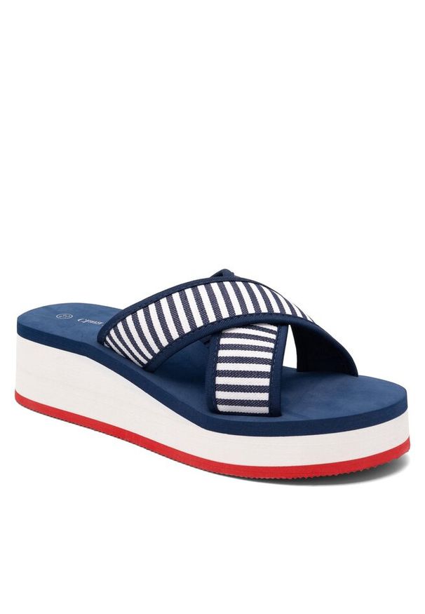 Klapki Clara Barson. Kolor: niebieski