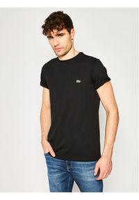 Lacoste T-Shirt TH6709 Czarny Regular Fit. Kolor: czarny. Materiał: bawełna