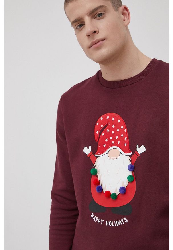 PRODUKT by Jack & Jones - Produkt by Jack & Jones Bluza męska kolor fioletowy z aplikacją. Okazja: na co dzień. Kolor: fioletowy. Wzór: aplikacja. Styl: casual