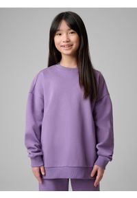 4f - 4F Komplet dresowy dziewczęcy - fioletowy 146/152 (10-12 lat). Okazja: na co dzień, na uczelnię, do domu. Typ kołnierza: bez kaptura. Kolor: fioletowy. Materiał: dresówka. Sezon: lato. Styl: casual #2