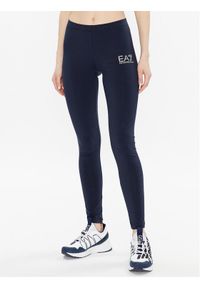 EA7 Emporio Armani Legginsy 8NTP61 TJ01Z 1554 Granatowy Slim Fit. Kolor: niebieski. Materiał: bawełna