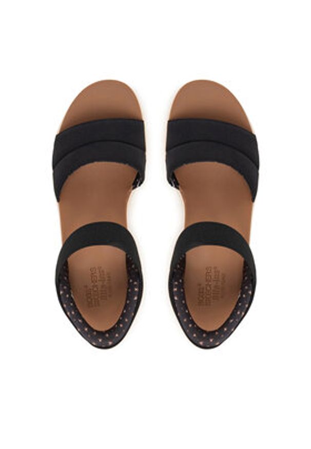 skechers - Skechers Sandały BOBS Sun Ray 114413/BLK Czarny. Kolor: czarny. Materiał: materiał