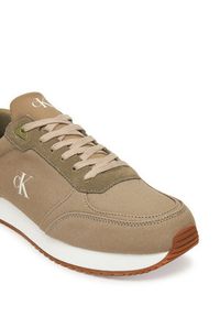 Calvin Klein Jeans Sneakersy Runner Sock Laceup Mg Canvas YM0YM01217 Zielony. Kolor: zielony. Materiał: materiał #2