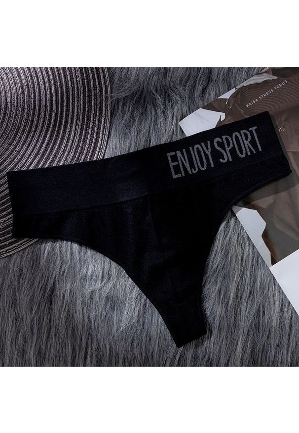 Intica - Figi brazyliany sportowe z elastycznym pasem Neige. Kolor: czarny. Materiał: materiał