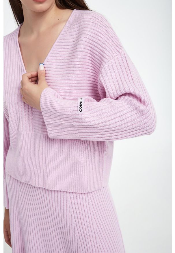 Pinko - Sweter damski z wełną Aphrodite PINKO. Materiał: wełna