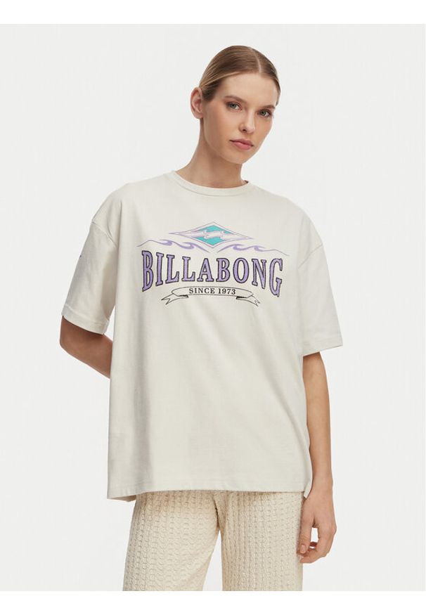 Billabong T-Shirt Wave Out EBJZT00481 Biały Loose Fit. Kolor: biały. Materiał: bawełna