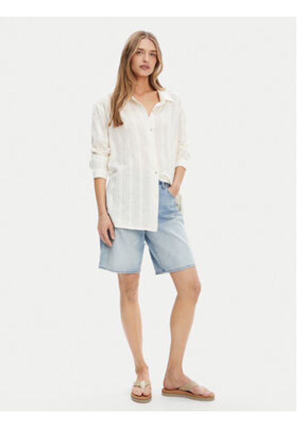 Roxy Koszula ERJX603447 Écru Relaxed Fit. Materiał: bawełna