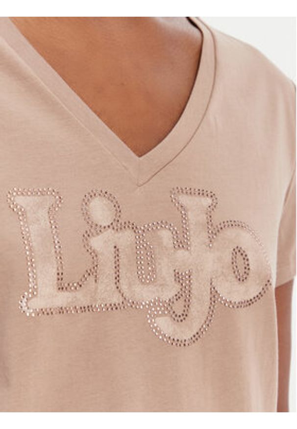 Liu Jo Sport T-Shirt TA6057 JS923 Beżowy Regular Fit. Kolor: beżowy. Materiał: bawełna. Styl: sportowy