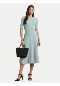 Lauren Ralph Lauren - LAUREN RALPH LAUREN Sukienka codzienna 250863913015 Błękitny Regular Fit. Okazja: na co dzień. Kolor: niebieski. Materiał: bawełna. Typ sukienki: proste. Styl: casual