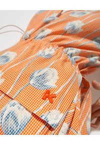 Kenzo - KENZO - Pomarańczowa sukienka w kwiaty. Kolor: pomarańczowy. Materiał: materiał. Wzór: kwiaty. Typ sukienki: asymetryczne. Długość: midi #3