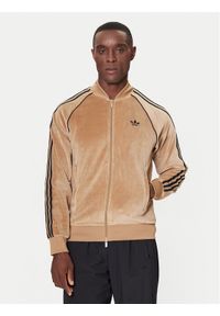 Adidas - adidas Bluza SST adicolor Velour JX1561 Beżowy Loose Fit. Kolor: beżowy. Materiał: bawełna