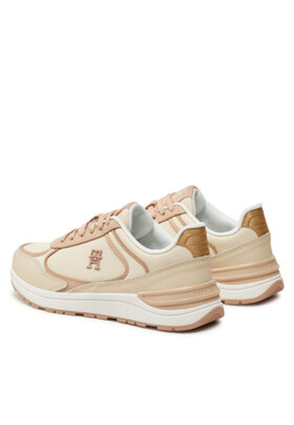 TOMMY HILFIGER - Tommy Hilfiger Sneakersy FW0FW08325 Beżowy. Kolor: beżowy. Materiał: skóra