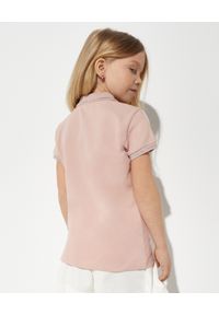 MONCLER KIDS - Różowa koszulka polo z logo 8-14 lat. Typ kołnierza: polo. Kolor: różowy, wielokolorowy, fioletowy. Materiał: materiał. Wzór: aplikacja. Sezon: lato. Styl: klasyczny #2