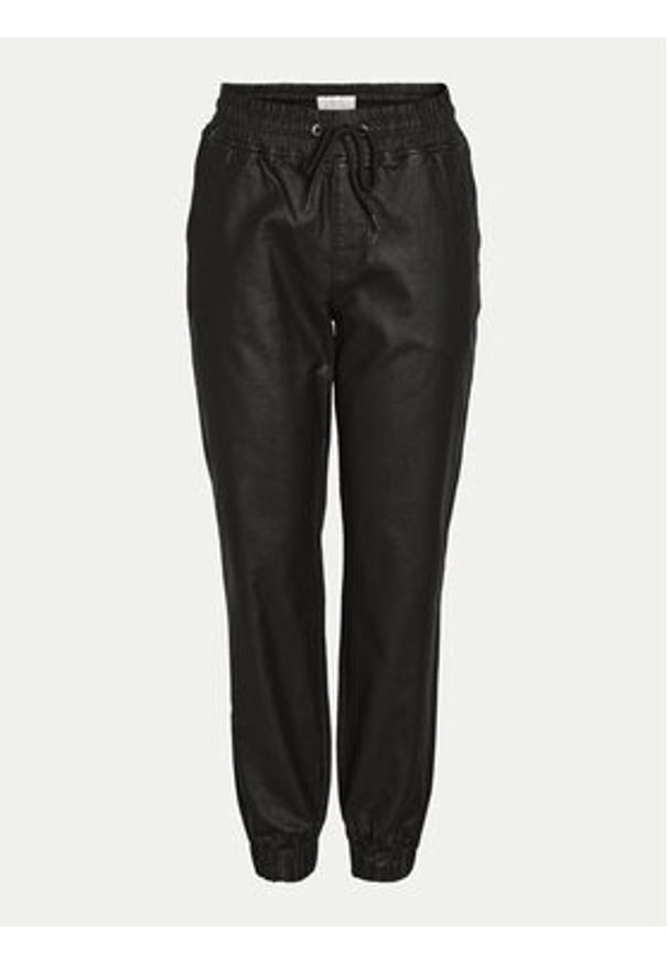 Noisy may - Noisy May Joggery Klay 27031014 Czarny Slim Fit. Kolor: czarny. Materiał: skóra