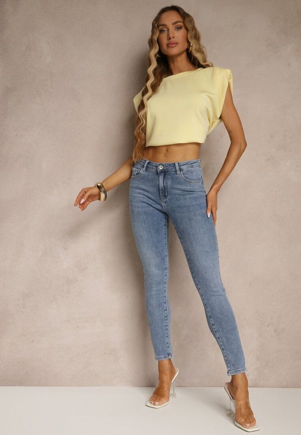 Renee - Niebieskie Jeansy Skinny Regular Waist Tolilune. Okazja: na co dzień, na spotkanie biznesowe, do pracy. Kolor: niebieski. Styl: biznesowy, klasyczny, elegancki, casual