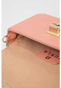 Furla torebka skórzana 1927 Soft Mini kolor różowy. Kolor: różowy. Materiał: skórzane. Rodzaj torebki: na ramię #3