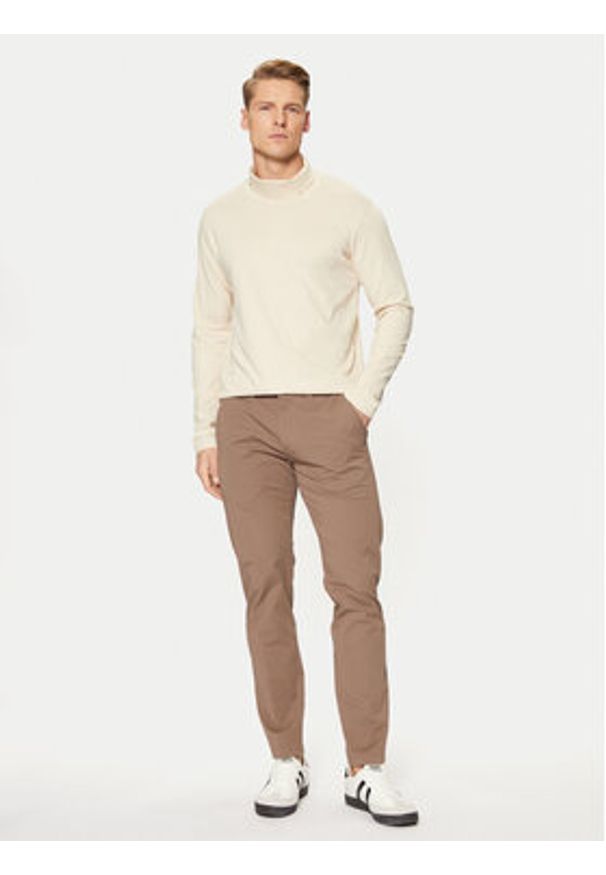 Jack & Jones - Jack&Jones Golf Blabushwick 12261397 Beżowy Regular Fit. Typ kołnierza: golf. Kolor: beżowy. Materiał: bawełna