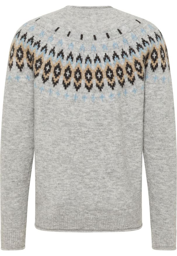 Mustang - MUSTANG Bloomfield MĘSKI SWETER KLASYCZNY Mid Grey Mélange 1015482 4140. Styl: klasyczny