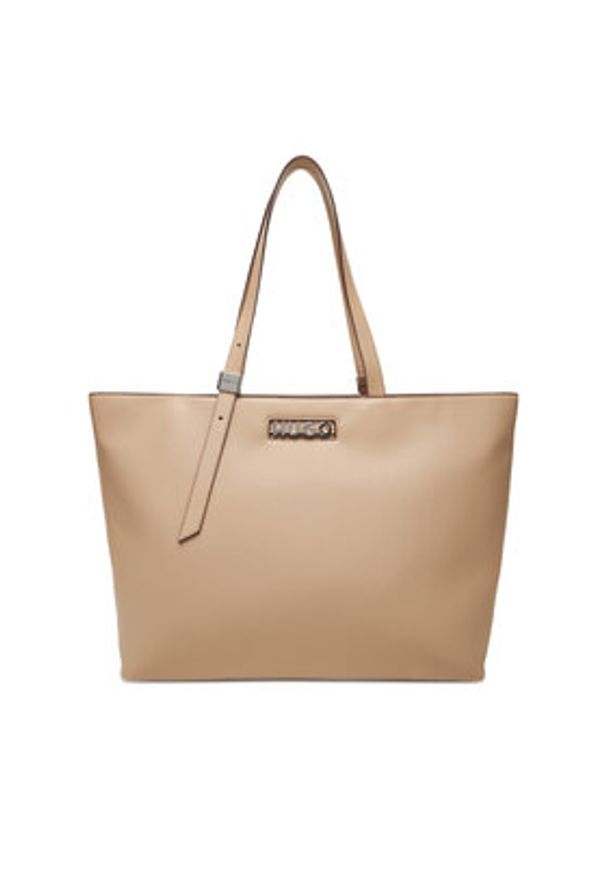 Hugo - HUGO Torebka 50541884 Beżowy. Kolor: beżowy. Materiał: skórzane