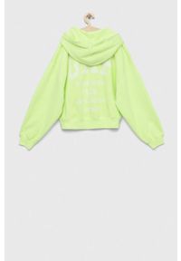 GAP bluza dziecięca kolor zielony z kapturem z nadrukiem. Typ kołnierza: kaptur. Kolor: zielony. Wzór: nadruk #3