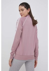 adidas Originals bluza Adicolor damska kolor fioletowy z aplikacją. Okazja: na co dzień. Kolor: fioletowy. Materiał: materiał, dzianina. Długość rękawa: raglanowy rękaw. Wzór: aplikacja. Styl: casual #4