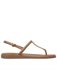 Sandały Crocs Miami Thong Flip 209793-2JJ - brązowe. Okazja: na spacer. Kolor: brązowy. Wzór: paski. Sezon: lato. Styl: wakacyjny