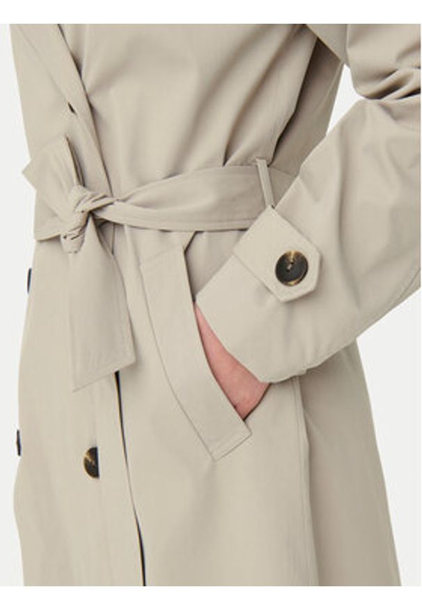 only - ONLY Trencz Leja 15336402 Beżowy Regular Fit. Kolor: beżowy. Materiał: syntetyk