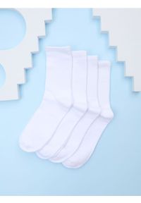Sinsay - Skarpetki 4 pack - biały. Kolor: biały