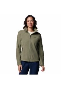 columbia - Bluza polarowa damska Columbia Fast Trek II rozpinana. Kolor: zielony. Materiał: polar