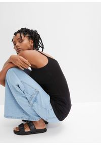 bonprix - Bawełniany top na cienkich ramiączkach (2 szt.). Kolor: biały. Materiał: bawełna. Długość rękawa: na ramiączkach. Wzór: prążki. Styl: klasyczny #3