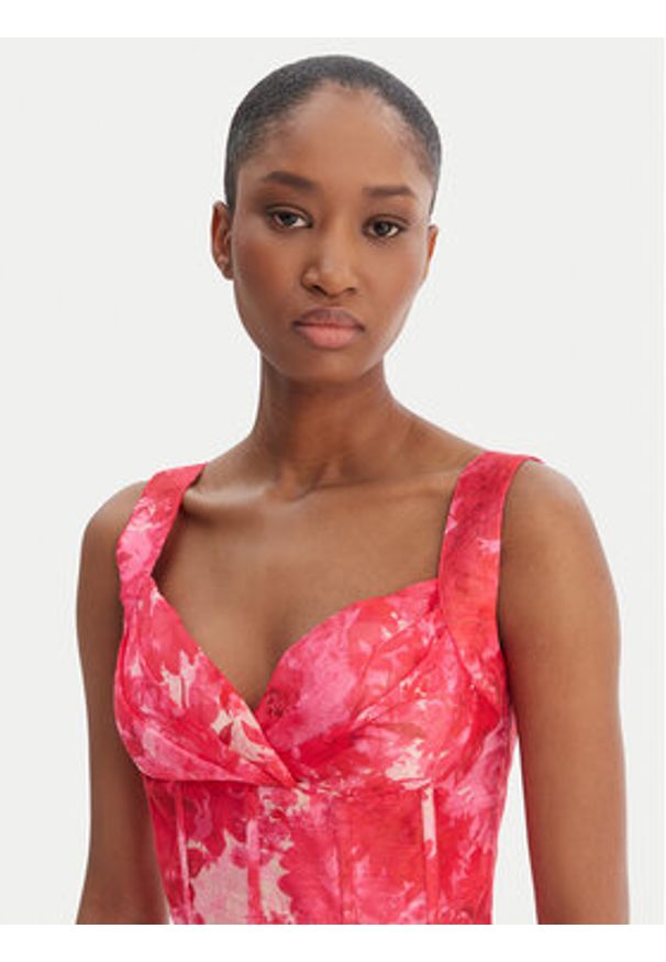 Fracomina Top FR25ST2024W775U6 Różowy Slim Fit. Kolor: różowy. Materiał: syntetyk