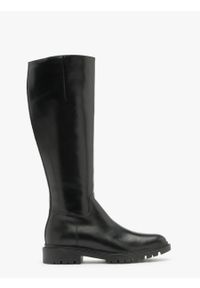 Ryłko - Czarne kozaki ALISA. Nosek buta: okrągły. Zapięcie: zamek. Kolor: czarny. Materiał: skóra. Szerokość cholewki: normalna