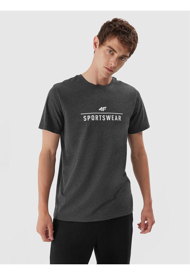 4f - 4F T-Shirt 4FAW23TTSHM0878 Szary Regular Fit. Kolor: szary. Materiał: bawełna