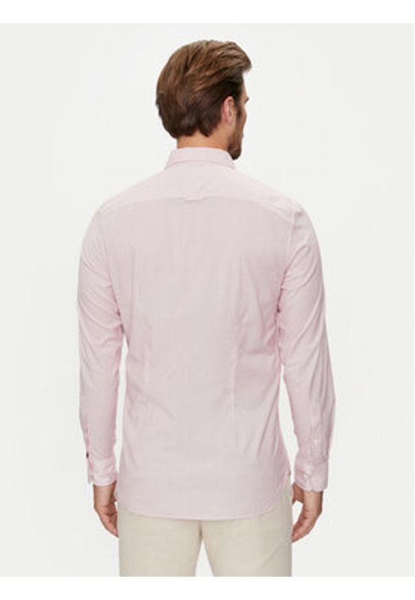 TOMMY HILFIGER - Tommy Hilfiger Koszula Micro Foulard MW0MW35813 Różowy Slim Fit. Kolor: różowy. Materiał: bawełna