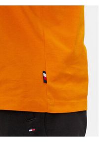 TOMMY HILFIGER - Tommy Hilfiger T-Shirt MW0MW34391 Pomarańczowy Regular Fit. Kolor: pomarańczowy. Materiał: bawełna #4