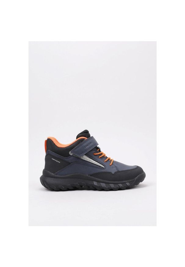 Buty juniorskie Geox Simbyos Abx. Kolor: pomarańczowy, niebieski, wielokolorowy. Sport: turystyka piesza