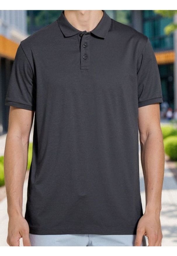 Sinsay - Bawełniana koszulka polo - szary. Typ kołnierza: polo. Kolor: szary. Materiał: bawełna