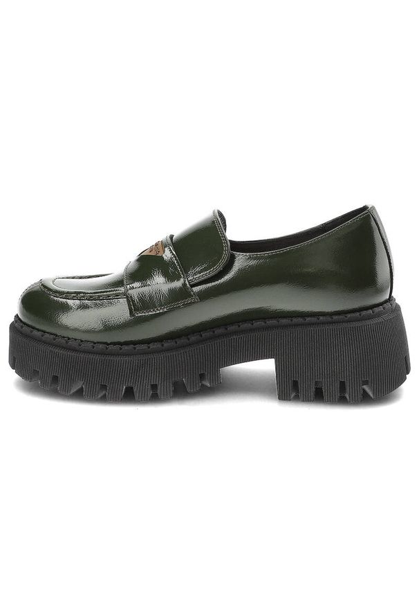 Zielone Półbuty Armodo Stylowe Obuwie Damskie. Kolor: zielony. Materiał: skóra. Szerokość cholewki: normalna. Sezon: jesień. Styl: elegancki