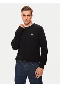 Guess Jeans Sweter M4BR30 Z3HM1 Czarny Regular Fit. Kolor: czarny. Materiał: bawełna #1