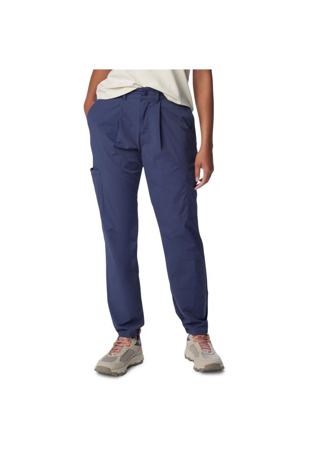 columbia - Damskie spodnie turystyczne Columbia Boundless Trek Pleated. Kolor: niebieski. Materiał: nylon, elastan