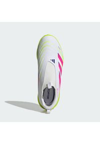 Adidas - Buty Predator League Laceless TF Kids. Kolor: żółty, biały, wielokolorowy, różowy. Materiał: materiał