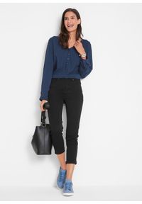 bonprix - Dżinsy slim fit, ze średnim stanem i elastyczną gumką w talii. Kolor: czarny #2